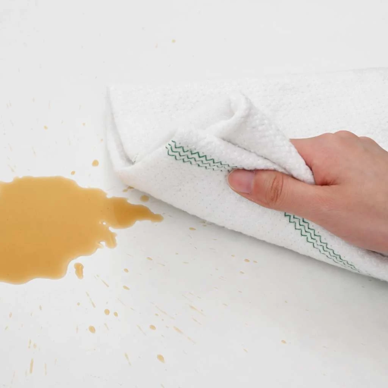 vidaXL tīrīšanas lupatiņas, 10 gab., baltas ar zaļām svītrām, 50x60 cm