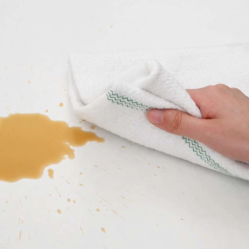 vidaXL tīrīšanas lupatiņas, 50 gab., baltas ar zaļām svītrām, 50x60 cm