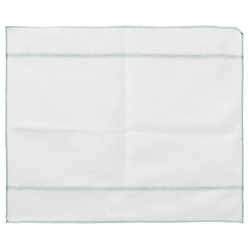 vidaXL tīrīšanas lupatiņas, 50 gab., baltas ar zaļām svītrām, 50x60 cm