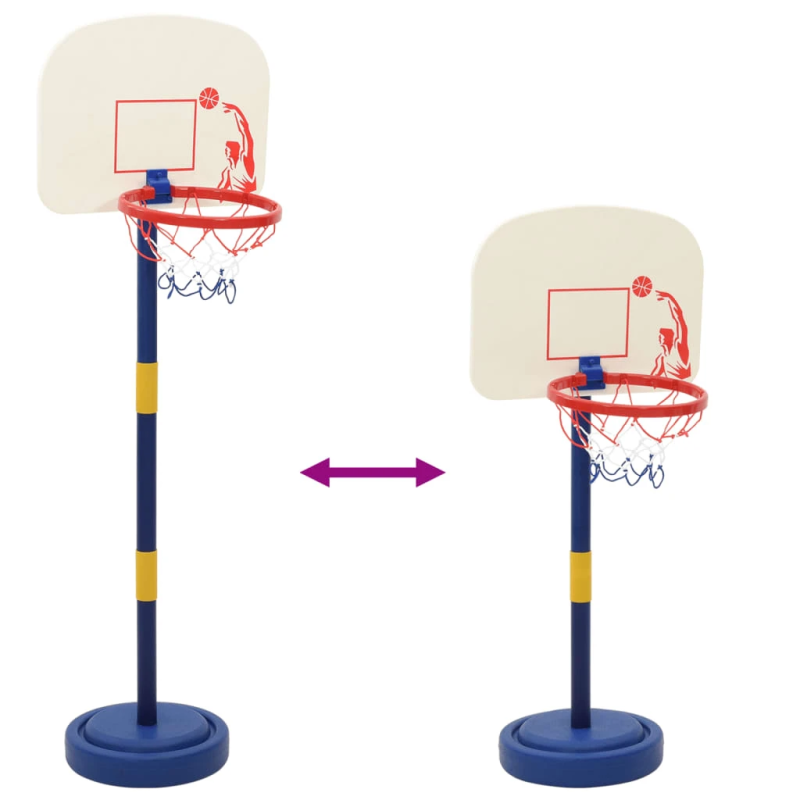 vidaXL Basketbola statīvs ar regulējamu bumbu un sūkni 90-121 cm
