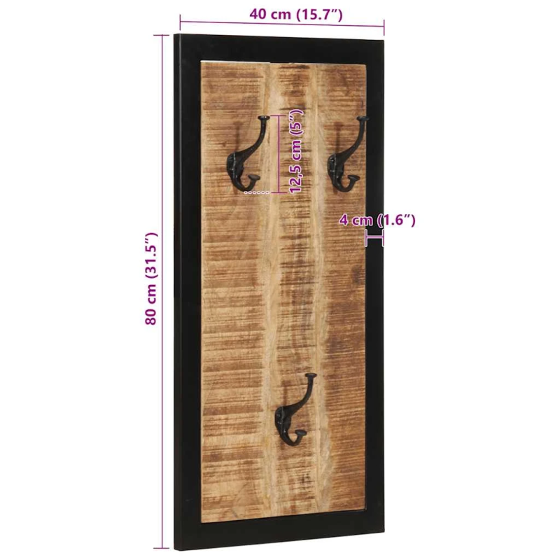 vidaXL mēteļu pakaramais 40x2x80 cm masīvkoka mango