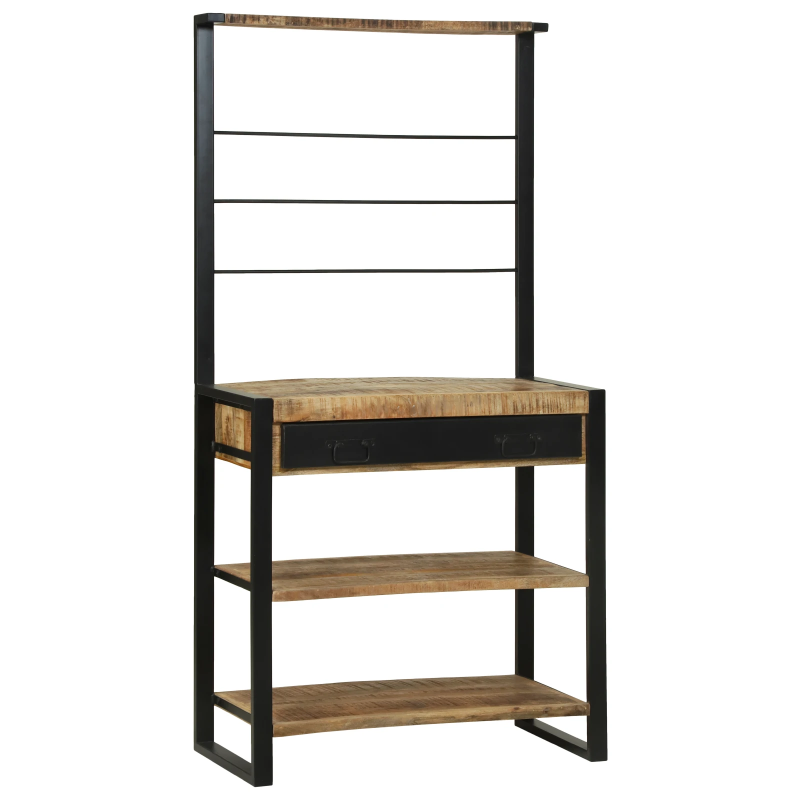 vidaXL Virtuves plaukts Brūns un melns 80 x 40 x 160 cm