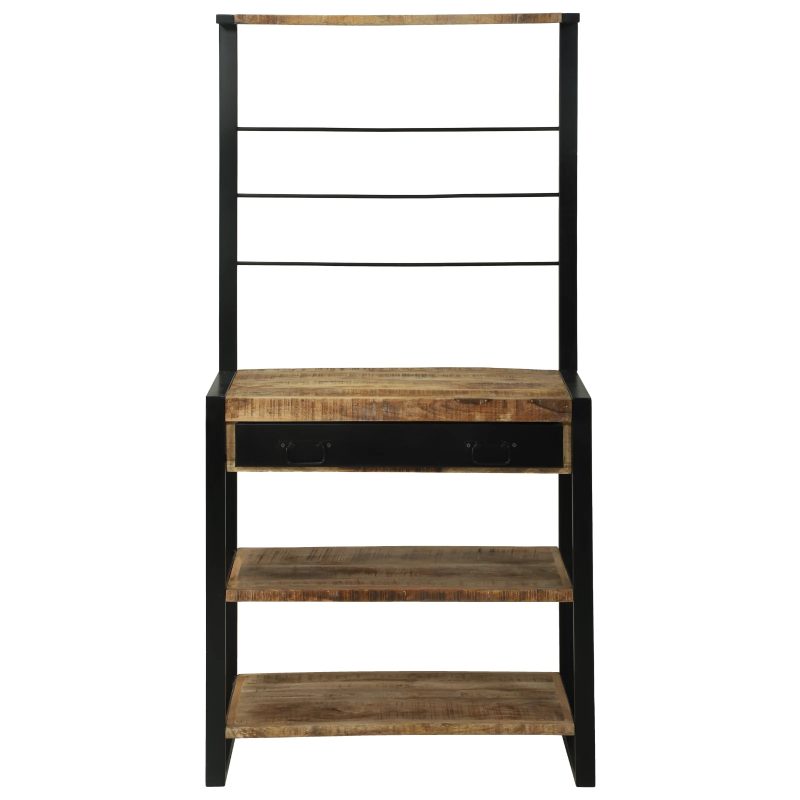 vidaXL Virtuves plaukts Brūns un melns 80 x 40 x 160 cm