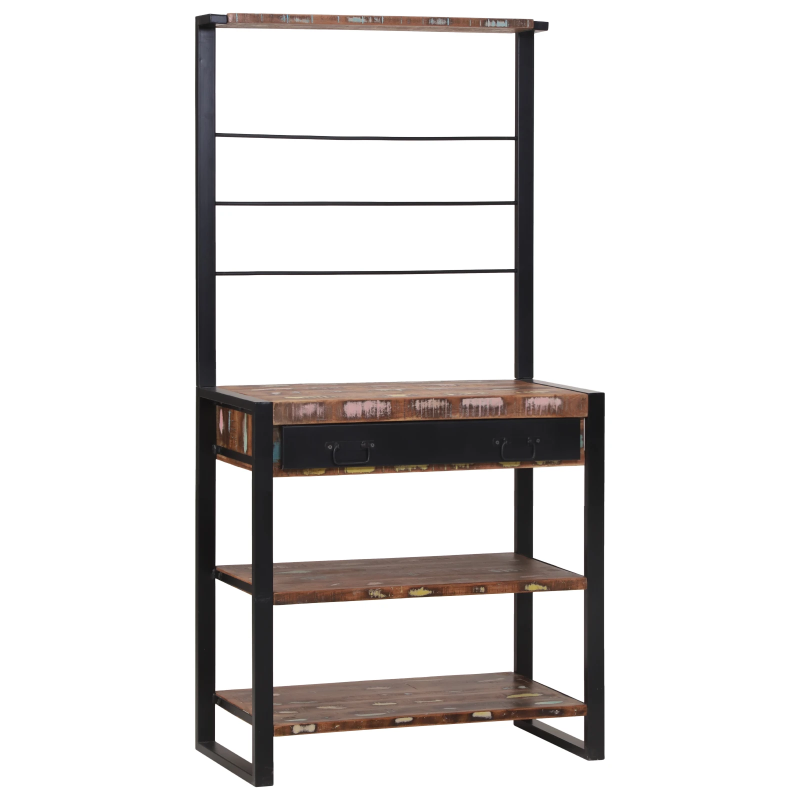 vidaXL Virtuves plaukts Daudzkrāsains un melns 80 x 40 x 160 cm