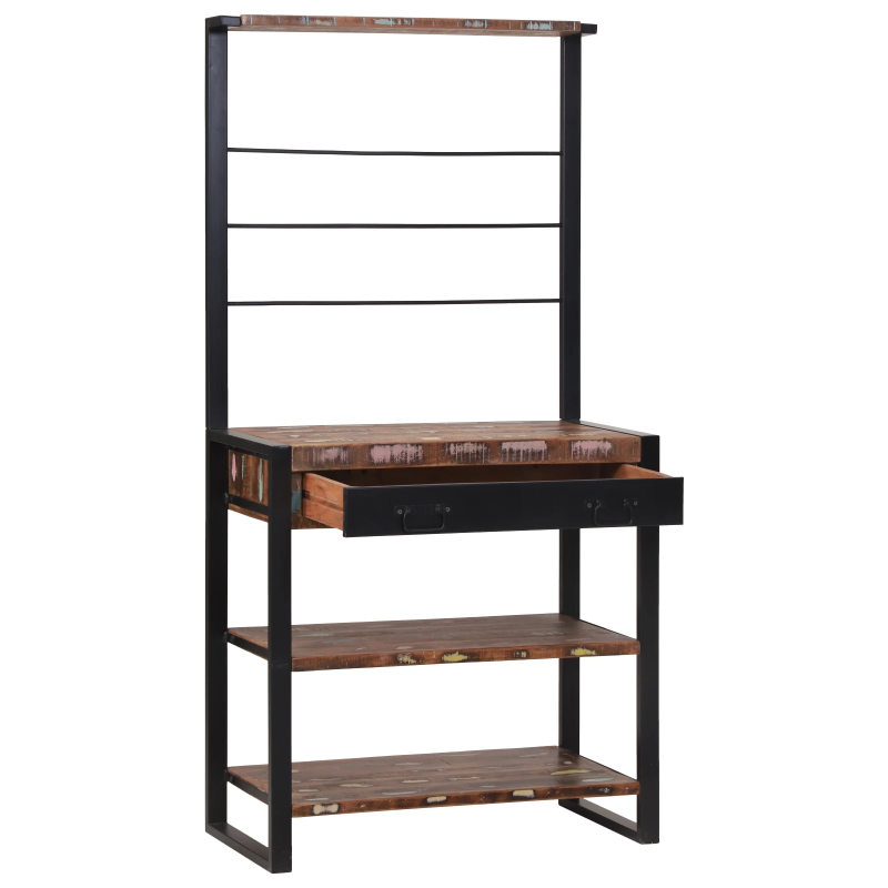 vidaXL Virtuves plaukts Daudzkrāsains un melns 80 x 40 x 160 cm