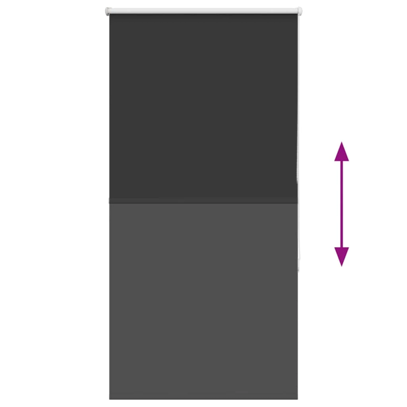 vidaXL rullo žalūzija melna 65x150 cm auduma platums 60,7cm poliesters