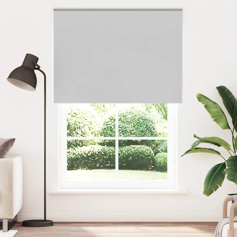 vidaXL Rullo žalūzija Blackout gaiši pelēks 150x210cm Auduma platums