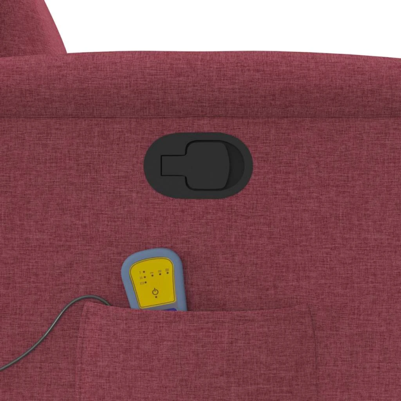 vidaXL masāžas krēsls, atgāžams, vīnsarkans audums