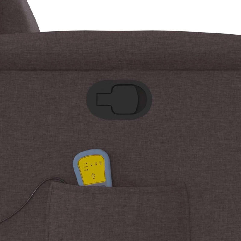 vidaXL masāžas krēsls, atgāžams, tumši brūns audums