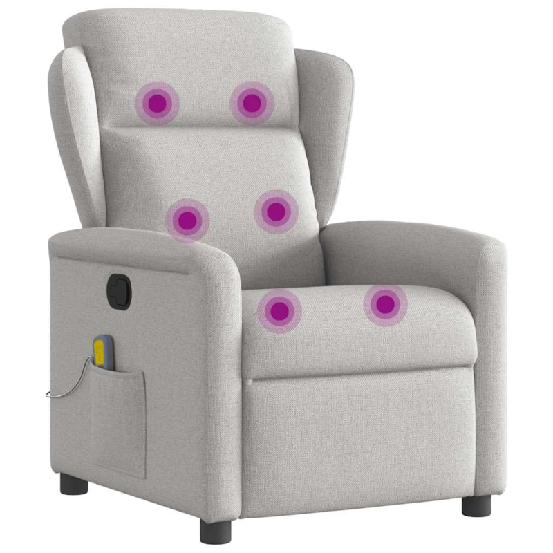 vidaXL masāžas krēsls, mākonis pelēks audums