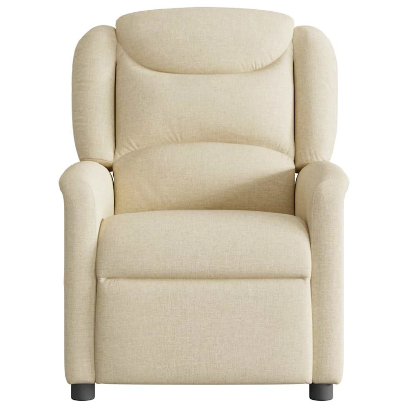 vidaXL masāžas krēsls, atgāžams, krēmkrāsas audums