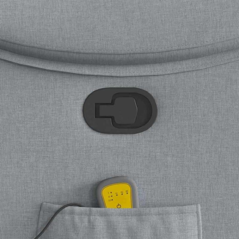 vidaXL masāžas krēsls, atgāžams, gaiši pelēks audums