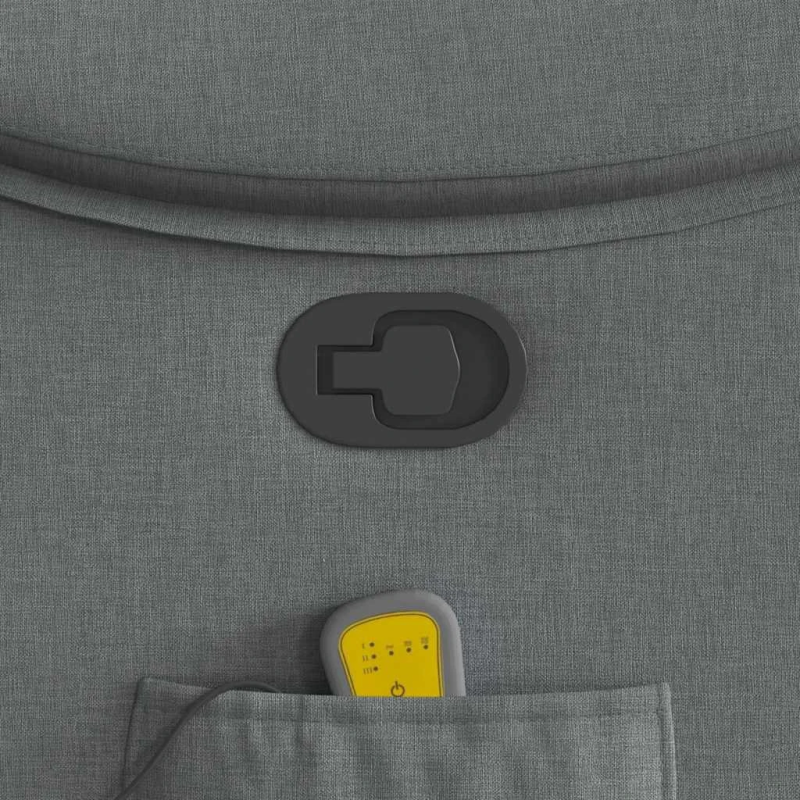 vidaXL masāžas krēsls, atgāžams, tumši pelēks audums