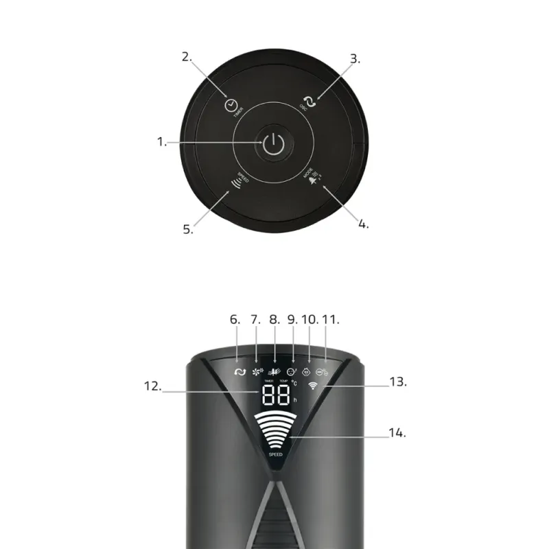 Lovio LVTF202Y24C-BK Tower Fan AirWave PRO Black
