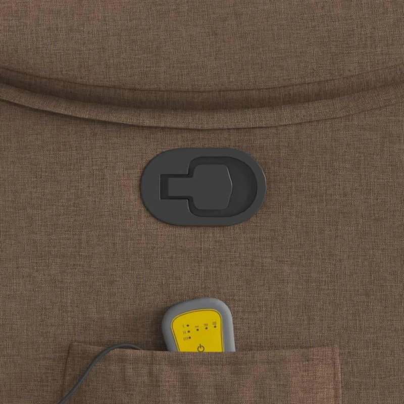 vidaXL masāžas krēsls, atgāžams, brūns audums