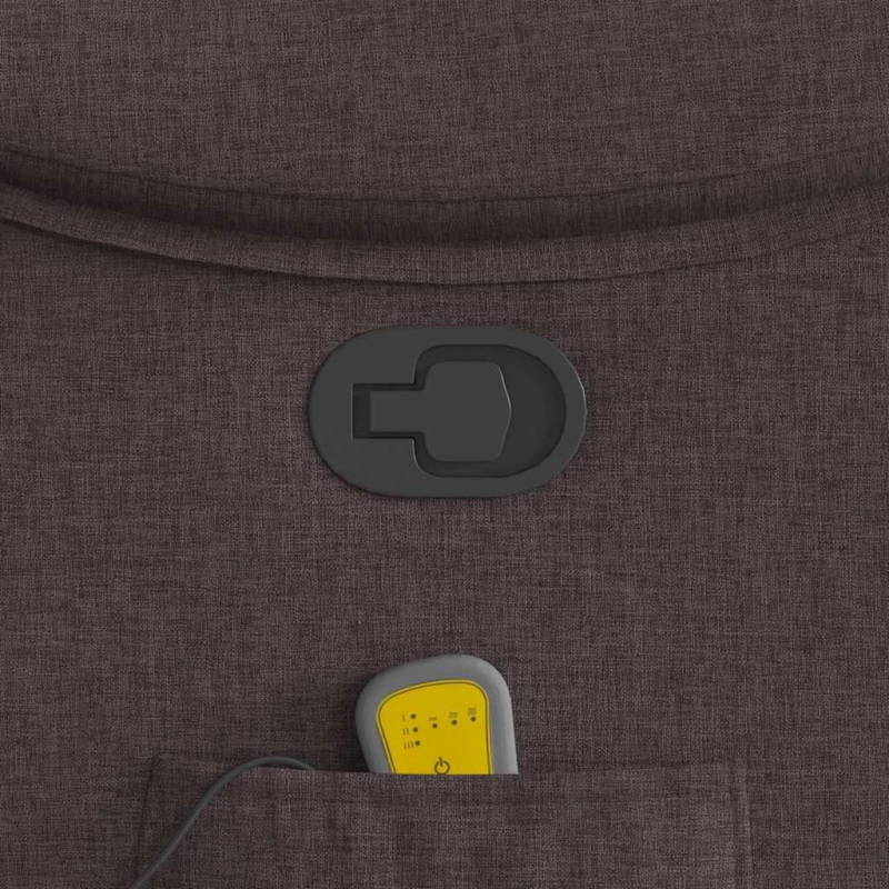 vidaXL masāžas krēsls, atgāžams, tumši brūns audums