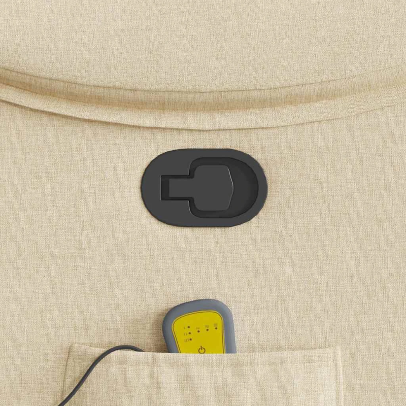 vidaXL masāžas krēsls, atgāžams, krēmkrāsas audums