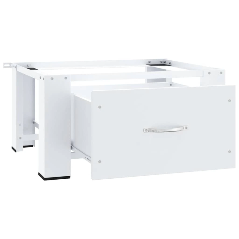 vidaXL veļas mazgājamās mašīnas statīvs ar atvilktni, balts