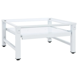 vidaXL veļasmašīnas statīvs ar izvelkamu plauktu, balts