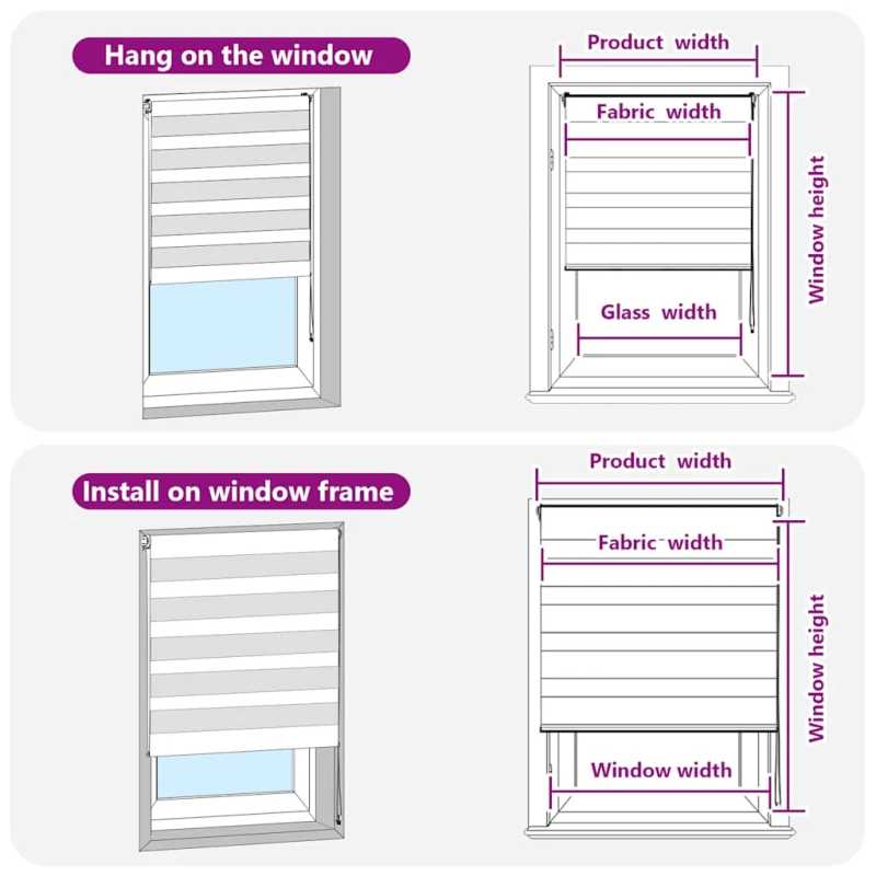 vidaXL žalūzijas zebra 145x100 cm auduma platums 140,9 cm poliesters