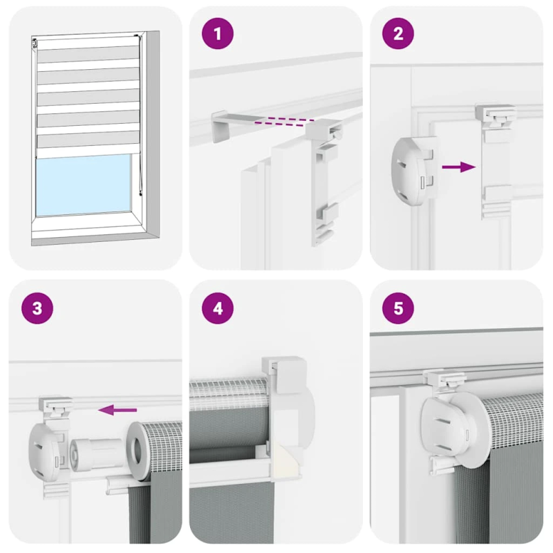 vidaXL žalūzijas zebra 50x230 cm auduma platums 45,9 cm poliesters