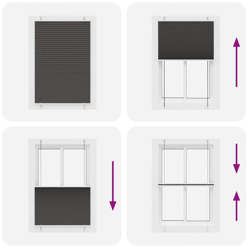 vidaXL kroku žalūzija melna 85x150 cm auduma platums 84,4 cm