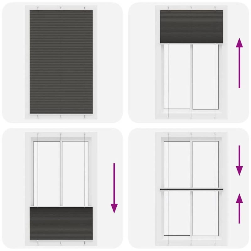 vidaXL kroku žalūzija melna 115x200 cm auduma platums 114,4 cm