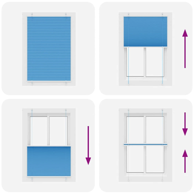 vidaXL kroku žalūzija zila 95x150 cm auduma platums 94,4 cm