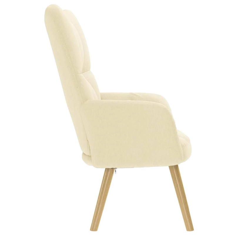 vidaXL atpūtas krēsls, krēmkrāsas audums