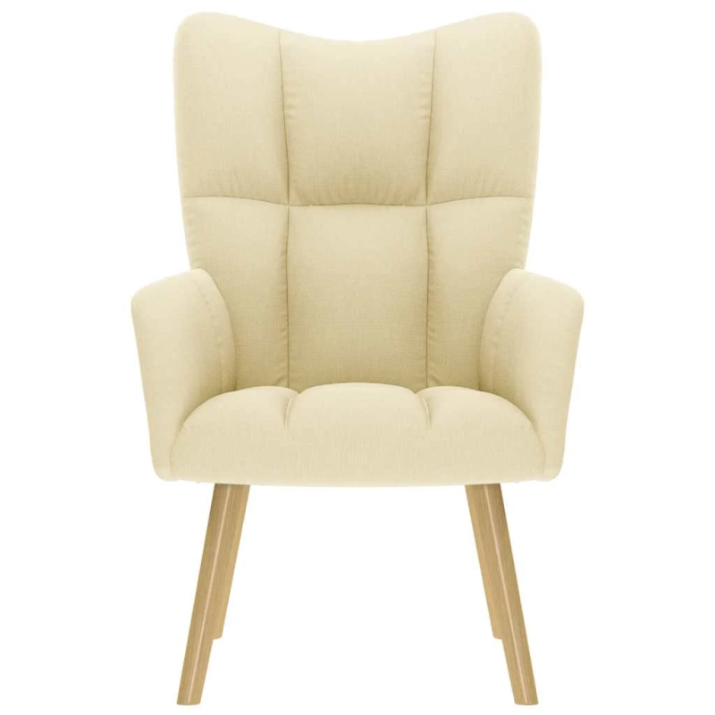 vidaXL atpūtas krēsls, krēmkrāsas audums