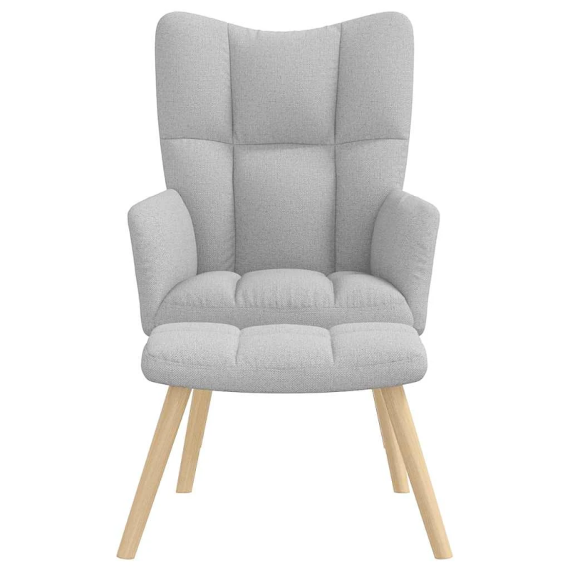 vidaXL relaksējošs krēsls ar kājsoliņu, mākonis pelēks, audums