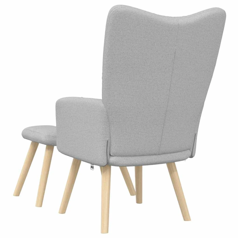 vidaXL relaksējošs krēsls ar kājsoliņu, mākonis pelēks, audums