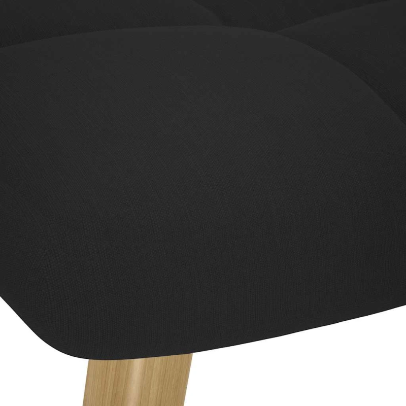 vidaXL atpūtas krēsls ar kājsoliņu, melns audums