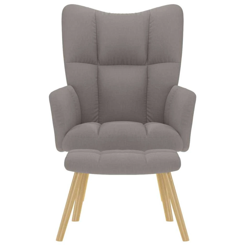 vidaXL atpūtas krēsls ar kājsoliņu, pelēkbrūns audums