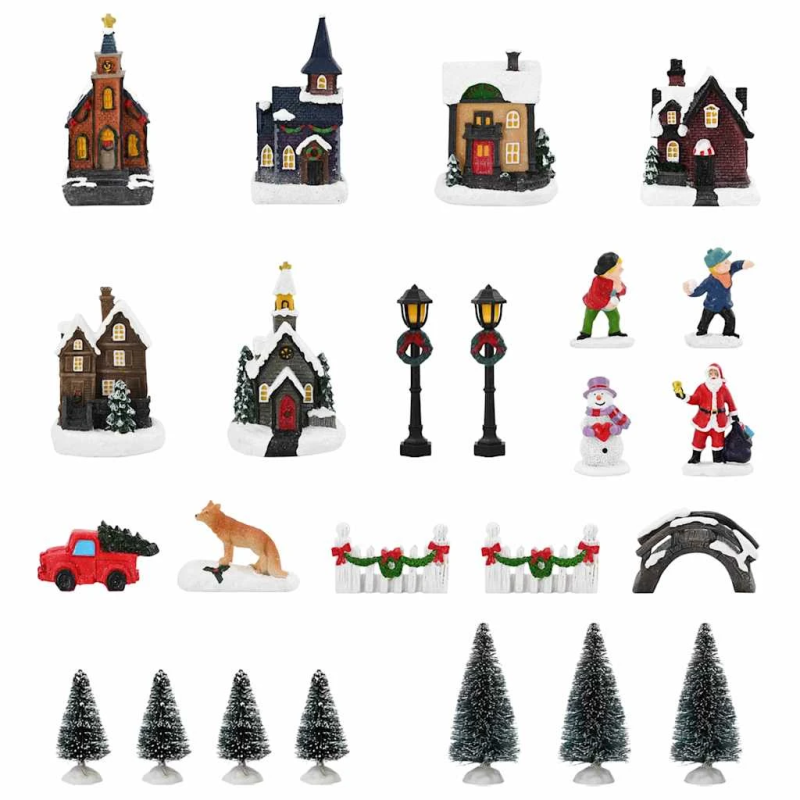 vidaXL Ziemassvētku Galda Dekors Daudzkrāsains Sveķi, plastmasa