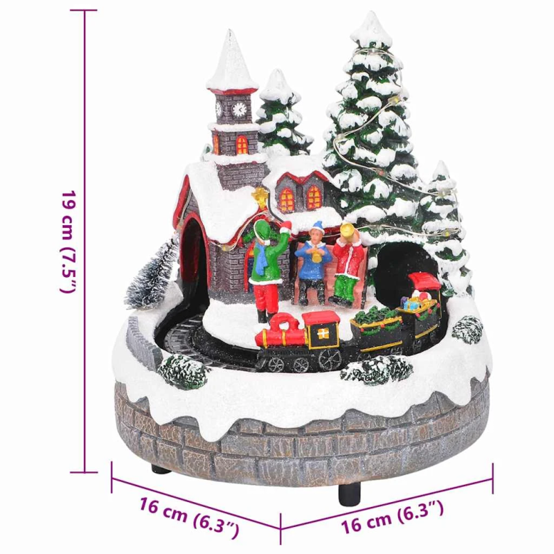 vidaXL Ziemassvētku Galda Dekors Daudzkrāsains 16 x 16 x 19 cm Sveķi
