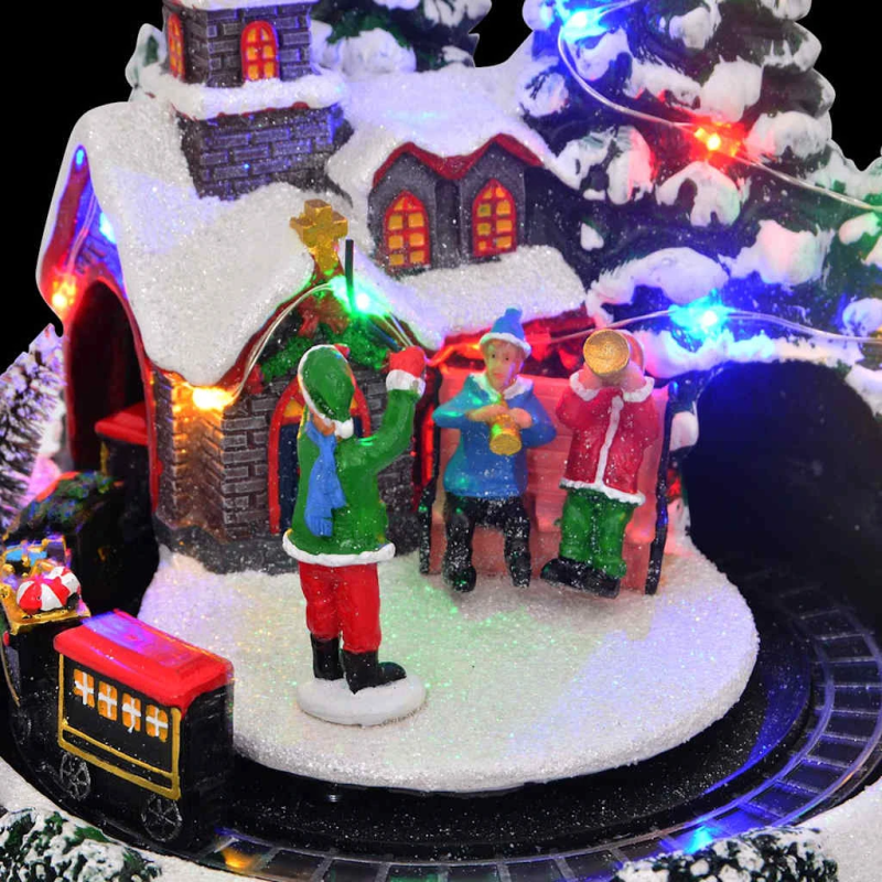 vidaXL Ziemassvētku Galda Dekors Daudzkrāsains 16 x 16 x 19 cm Sveķi