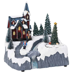 vidaXL Ziemassvētku ciemata rotājums Daudzkrāsains 20,5 x 17 x 21 cm