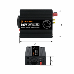 Manta MPI500M Power Inverter 500W-1000W DC to AC
