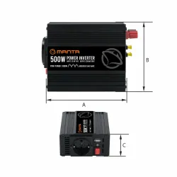 Manta MPI500M Power Inverter 500W-1000W DC to AC