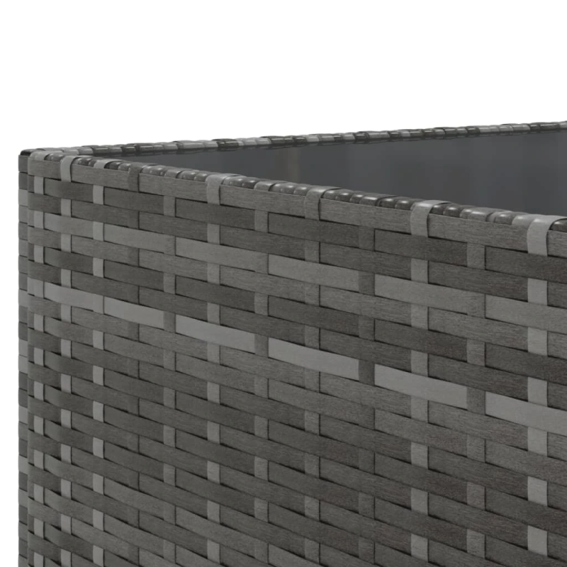 vidaXL 10-daļīgs dārza dīvāna komplekts ar matračiem, pelēks PE pinums