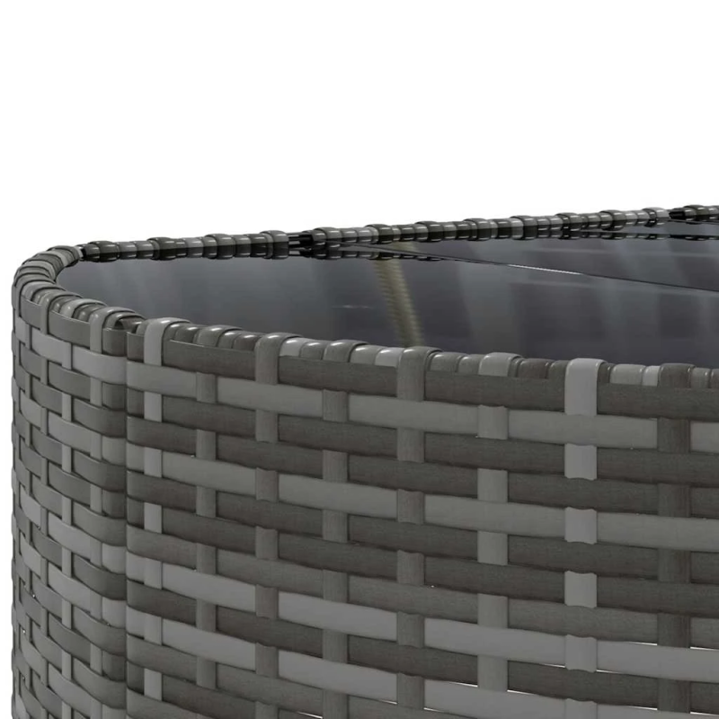 vidaXL 9-daļīgs dārza dīvāna komplekts ar matračiem, pelēks PE pinums