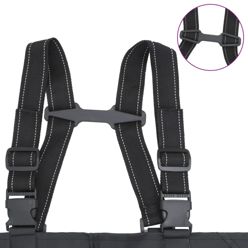 vidaXL bridējputni ar zābakiem un jostu, melna 44. izmērs