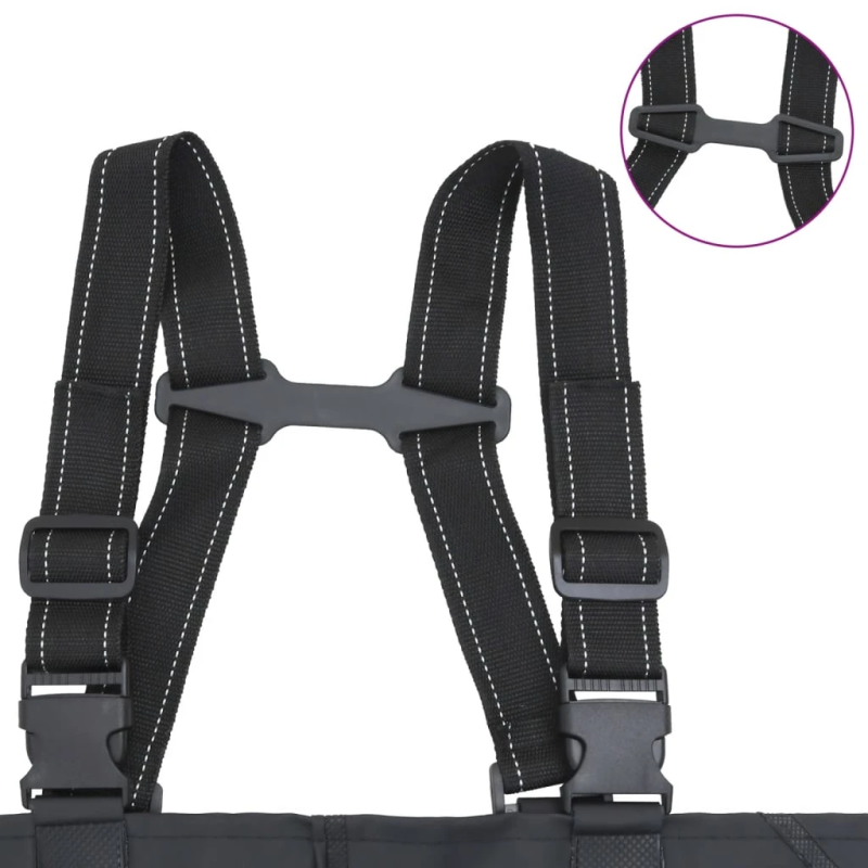 vidaXL bridējputni ar zābakiem un jostu, melna 45. izmērs