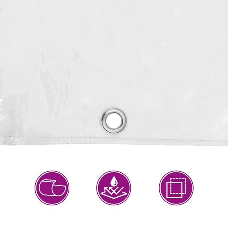 vidaXL Caurspīdīgs brezents ar cilpām 1x12 m PVC