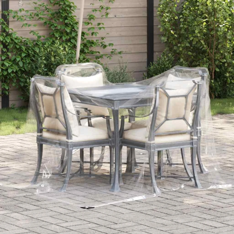 vidaXL caurspīdīgs brezents ar cilpiņām, 2x2 m, PVC