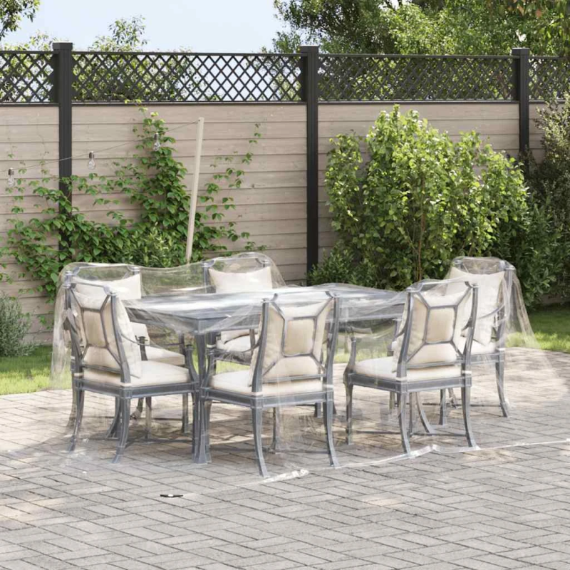 vidaXL caurspīdīgs brezents ar cilpiņām, 3x3 m, PVC