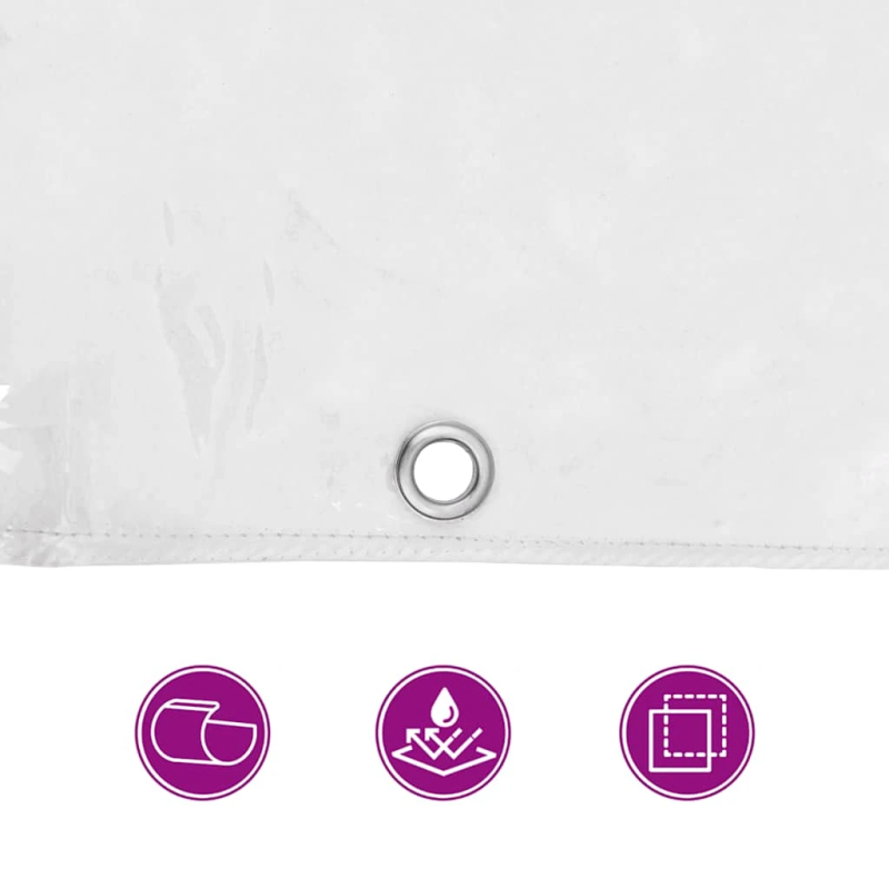 vidaXL Caurspīdīgs brezents ar cilpām 3x6 m PVC