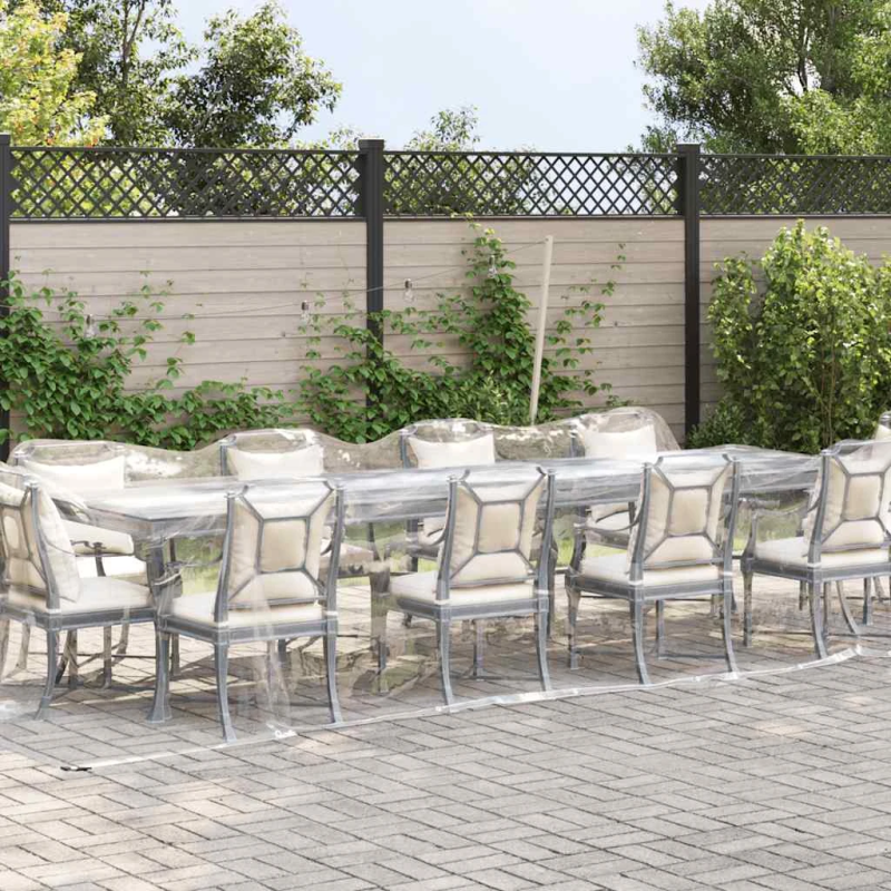 vidaXL Caurspīdīgs brezents ar cilpām 3x10 m PVC