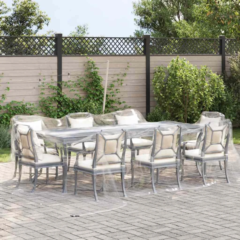 vidaXL Caurspīdīgs brezents ar cilpām 4x5 m PVC